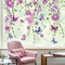 6 Sheet Purple Flower Window Clings Spring Floral Butterfly Hanging Vine Reusable Window Decals for Home School Office Seasonal Party Supplies